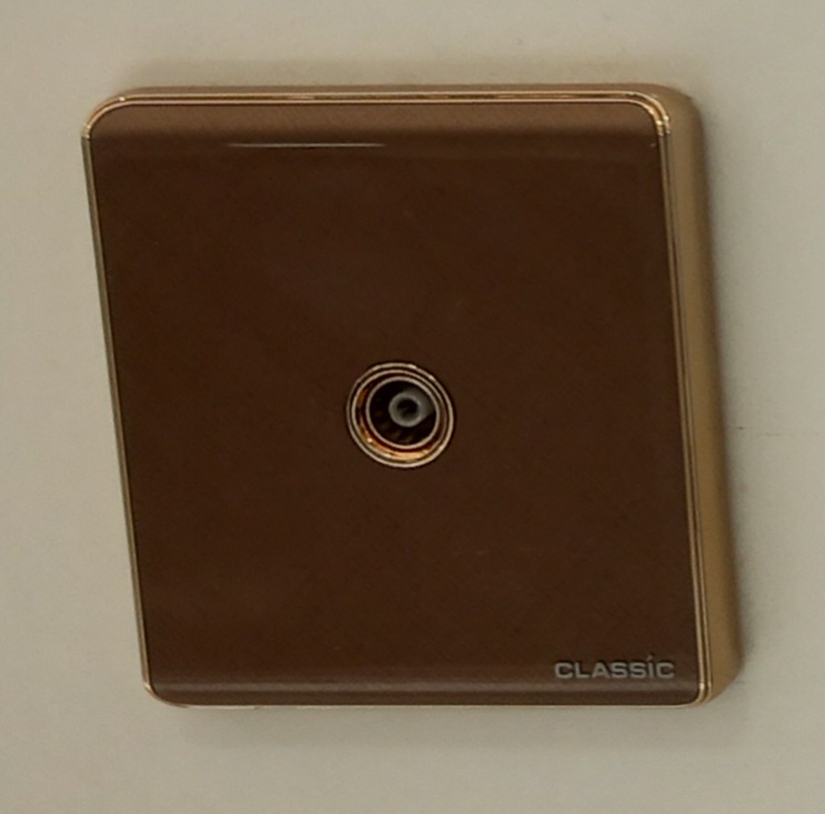 Tv socket acrylic classic coffee